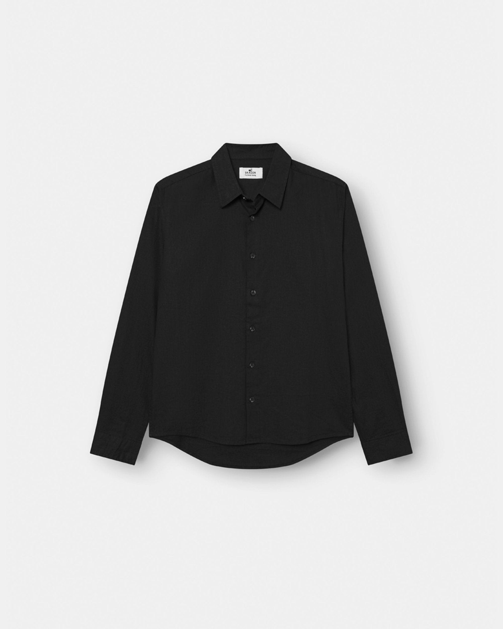 Langærmet Hørskjorte Sort | Skagen - clothing.dk